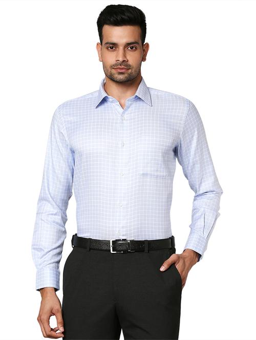 blue cotton formal shirt - 18080611 - Very Small Image - 1