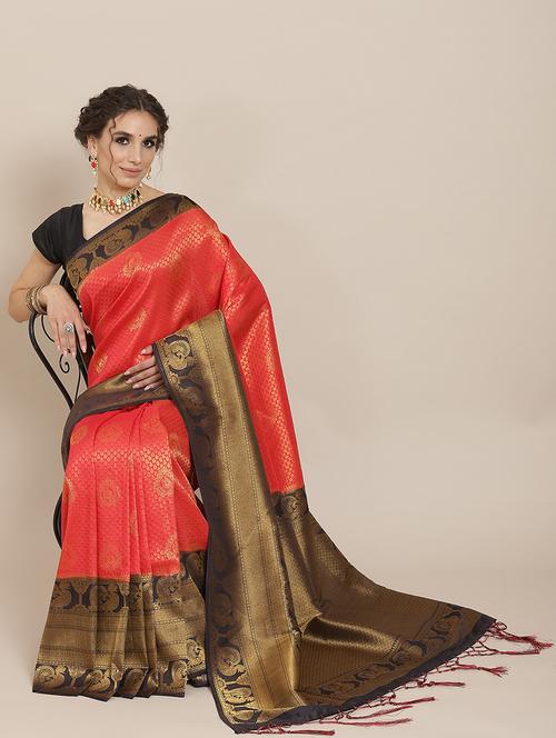 zari work kanjivaram saree with blouse - 18080886 - Very Small Image - 1