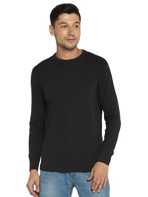 grey solid pullover - 18082517 - Very Small Image - 1