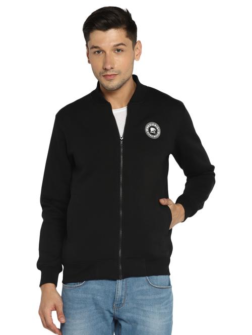 black solid casual jacket - 18082528 - Very Small Image - 1
