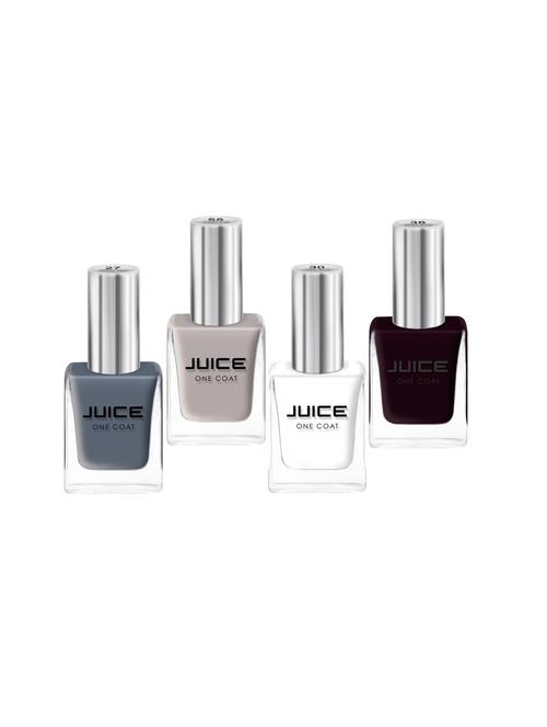 juice one coat nail paint combo of 4 gravel gray-27/frost white-30/brown seeds-36/sunset dust-55 long lasting 11ml each - 18105728 - Very Small Image - 1
