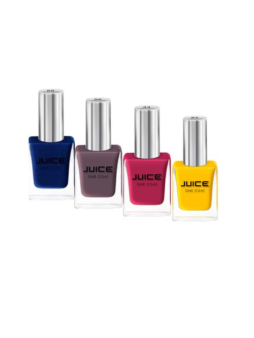 juice one coat nail paint combo of 4 pretty peach-44/walnut wood-56/lemon cadmium-64/wiggle fingers-66 long lasting 11ml each - 18105756 - Very Small Image - 1