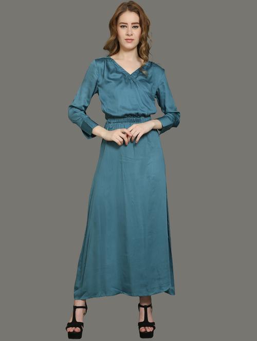 long sleeved solid maxi dress - 18105872 - Very Small Image - 1