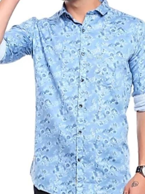 light blue cotton casual shirt - 18107240 - Very Small Image - 1