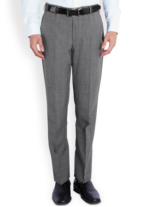 grey color checks formal pant  - 18108136 - Very Small Image - 1