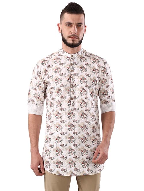 beige cotton  kurta - 18108241 - Very Small Image - 1