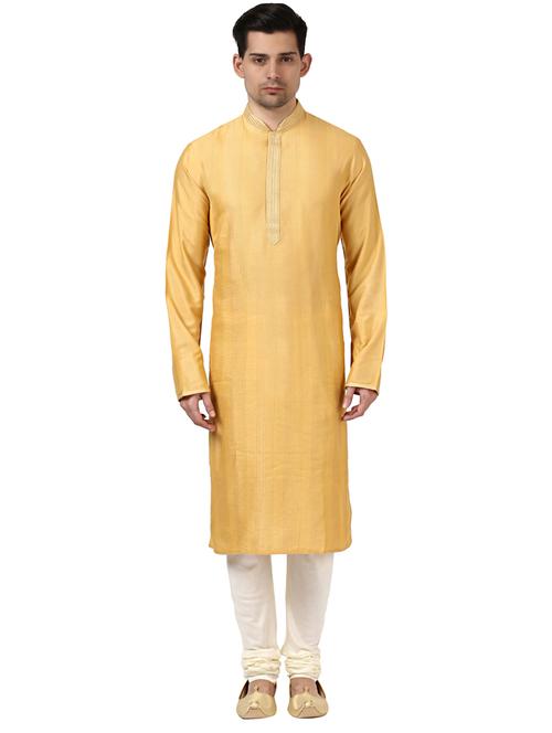 yellow viscose  kurta - 18108317 - Very Small Image - 1