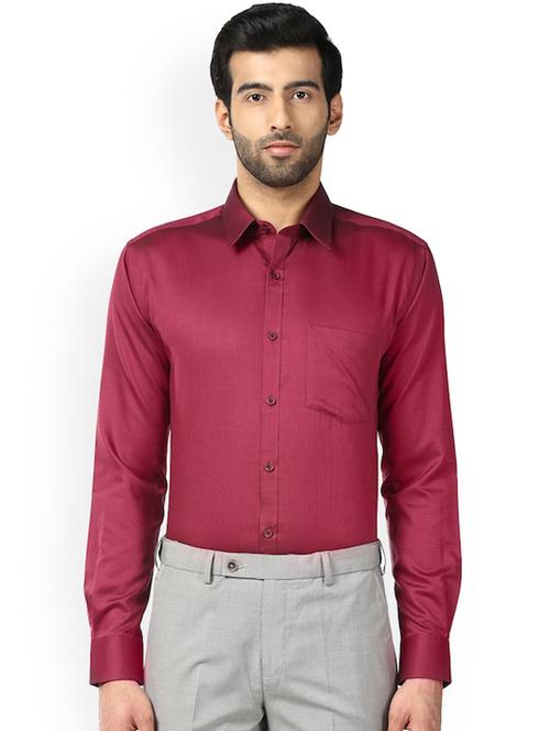 red color solid  formal men's shirt - 18108480 - Very Small Image - 1