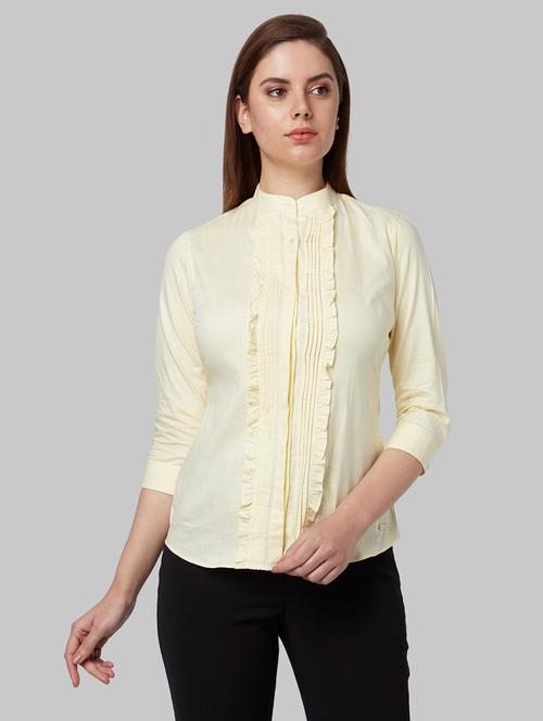 yellow cotton regular shirt - 18108909 - Very Small Image - 1