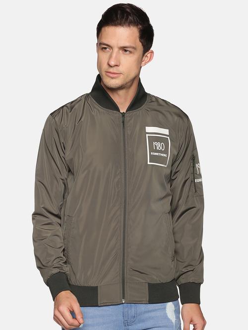 green polyester casual jacket - 18109128 - Very Small Image - 1