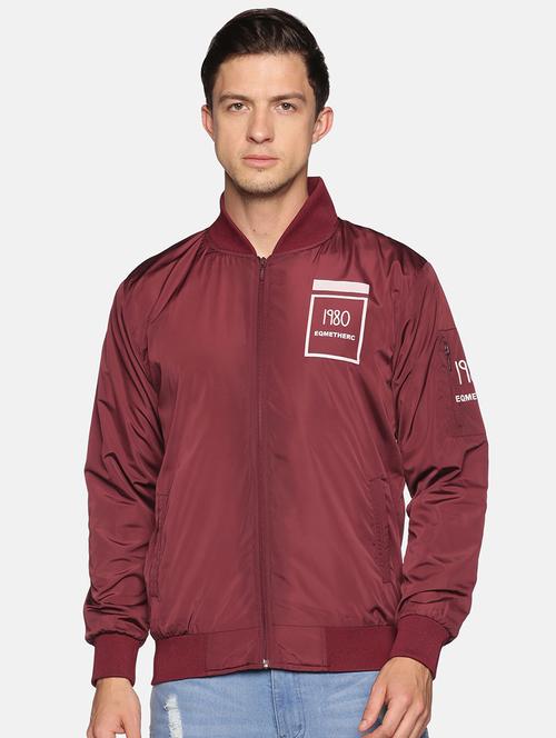 Red Polyester Casual Jacket - 18109129 - Very Small Image - 1