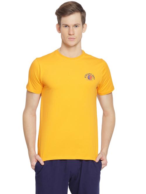 yellow chest-printed t-shirt - 18110097 - Very Small Image - 1