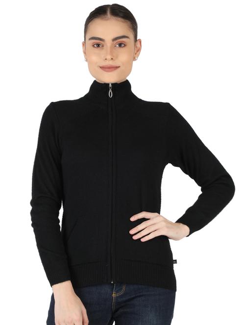 zip up solid cardigan - 18110647 - Very Small Image - 1