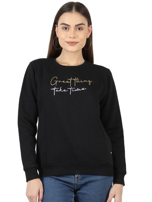 black cotton blend sweatshirt - 18110847 - Very Small Image - 1