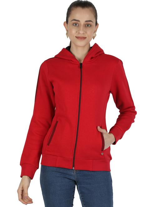 red cotton blend sweatshirt - 18110888 - Very Small Image - 1