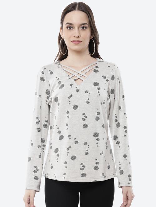 grey cotton blend straight top - 18111633 - Very Small Image - 1