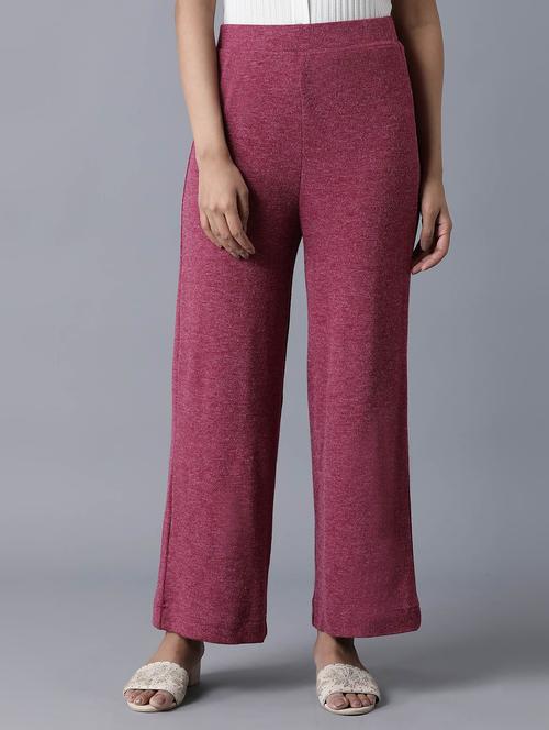 pink solid straight palazzo - 18111775 - Very Small Image - 1