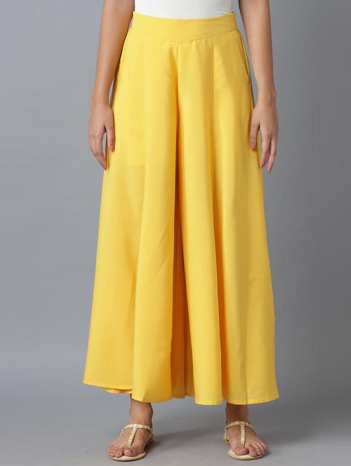 yellow flared palazzo - 18111881 - Very Small Image - 1