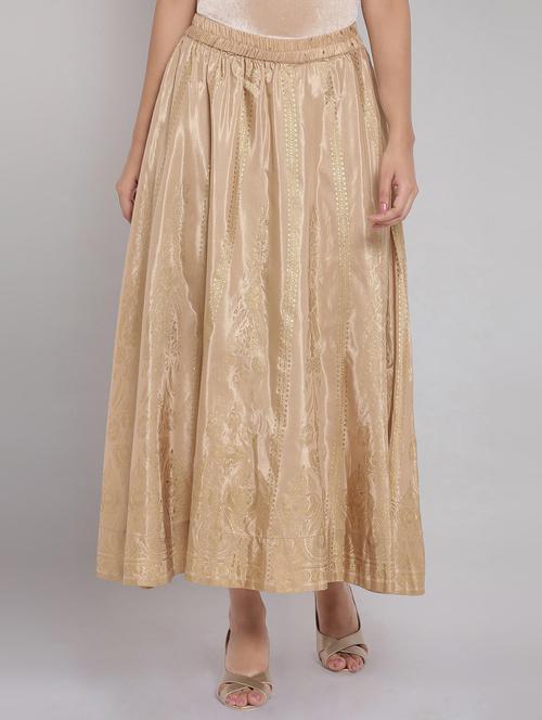 gold flared skirt - 18111914 - Very Small Image - 1