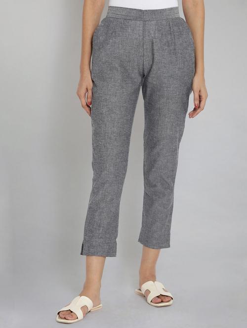 grey cotton trousers - 18112043 - Very Small Image - 1