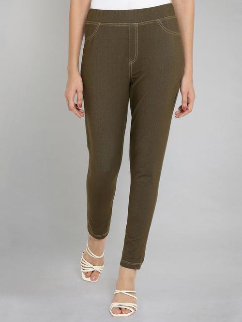 high neck solid jeggings - 18112051 - Very Small Image - 1