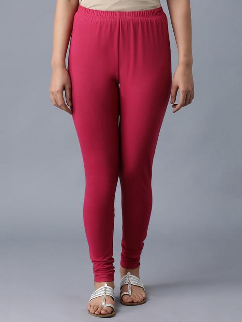 pink cotton churidar churidars & leggings - 18112114 - Very Small Image - 1