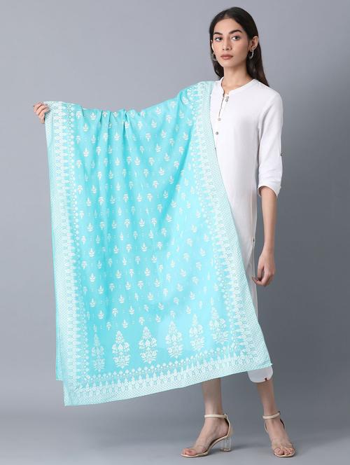 blue cotton dupatta - 18112163 - Very Small Image - 1