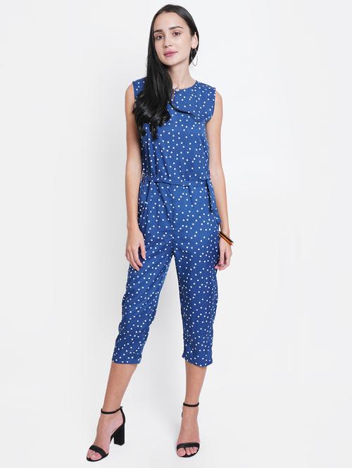 tie front polka dot  jumpsuit - 18113041 - Very Small Image - 1