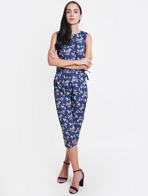 tie front printed jumpsuit - 18113045 - Very Small Image - 1