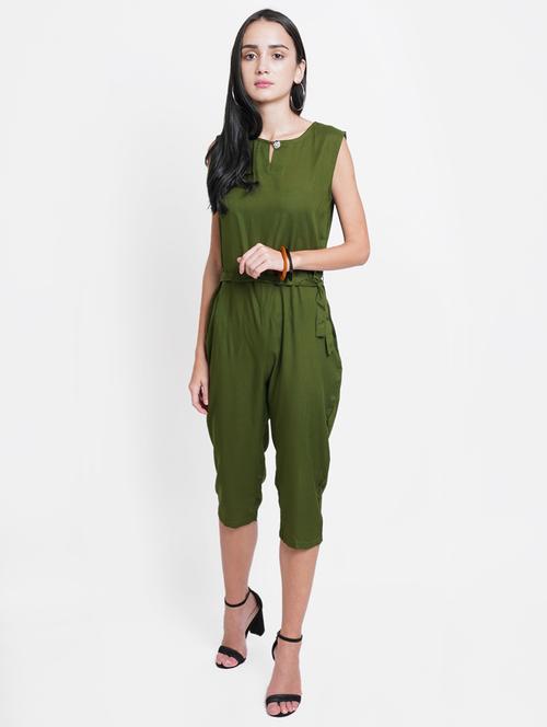 tie front solid jumpsuit  - 18113052 - Very Small Image - 1