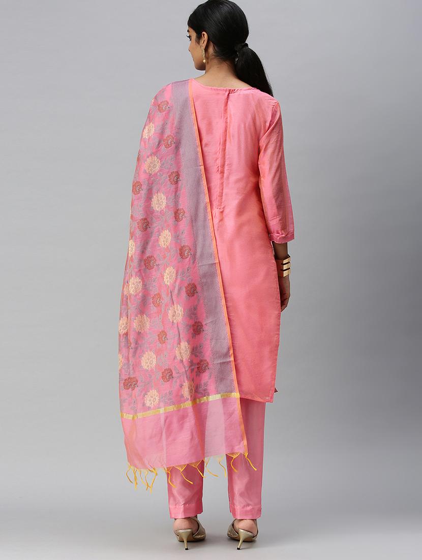 embroidered unstitched suit set - 18113088 - Standard Image - 2
