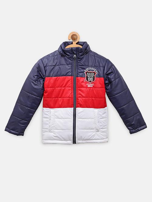 navy blue color block jacket  - 18113541 - Very Small Image - 1