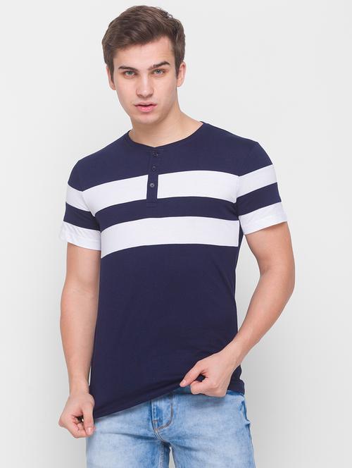 navy blue cotton t-shirt - 18113586 - Very Small Image - 1