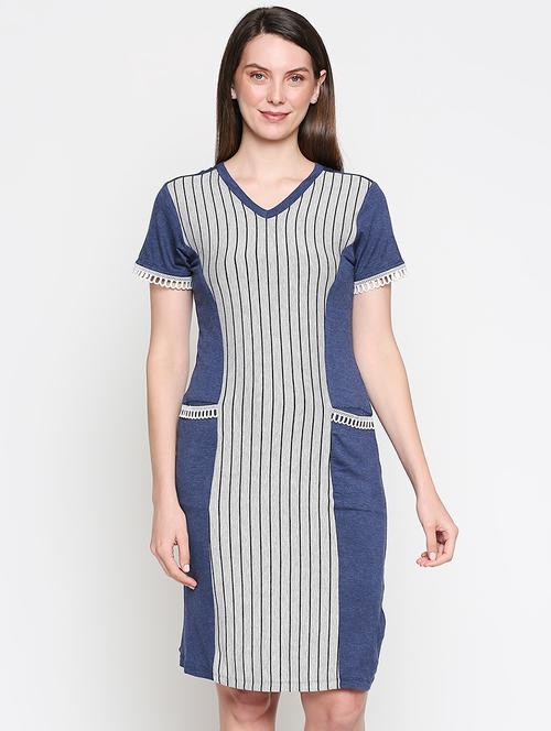 v-neck striped sleepshirt  - 18113837 - Very Small Image - 1