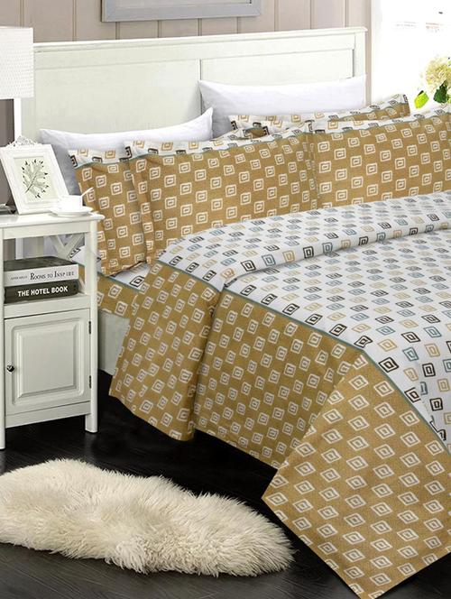 king size premium pure cotton double bedsheet with two pillow covers - 18116388 - Very Small Image - 1