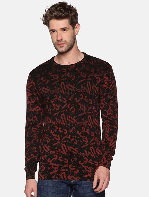 men self design long sleeve regular fit pullover  - 18119311 - Very Small Image - 1