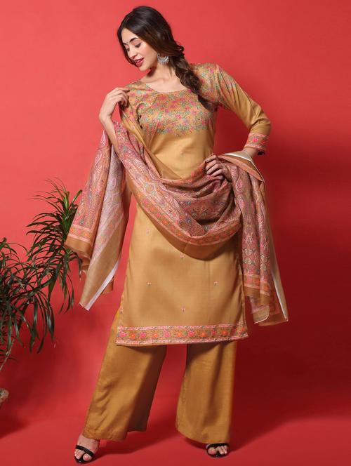 printed unstitched suit set  - 18119385 - Very Small Image - 1