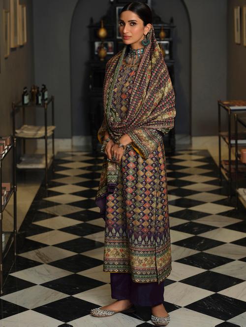 printed unstitched suit set  - 18119398 - Very Small Image - 1