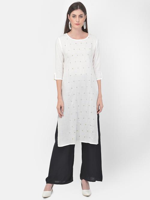 women's straight kurta - 18120063 - Very Small Image - 1