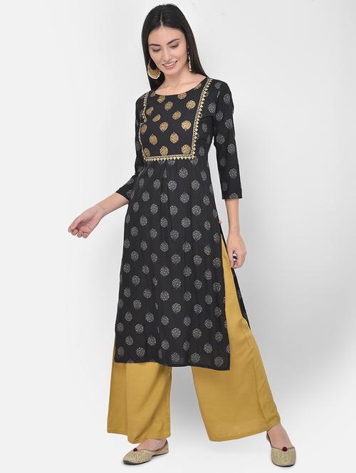 women's straight kurta - 18120068 - Very Small Image - 1