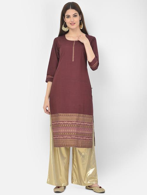 women's straight kurta - 18120267 - Very Small Image - 1