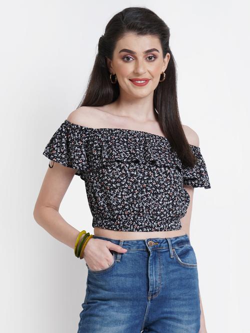 women's crop off shoulder top - 18120357 - Very Small Image - 1