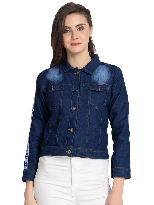 dark blue denim summer jacket - 18138357 - Very Small Image - 1