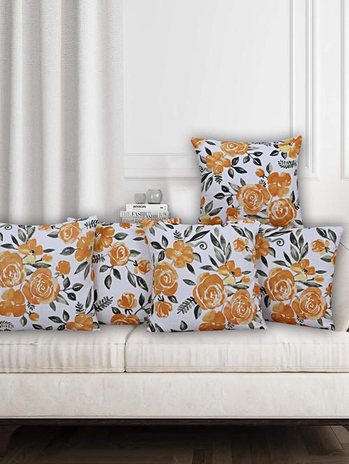 texstylers rversible assorted thick cotton  block printed 16x16 inches jaipuri print cushion cover(pack of 5) - 18138412 - Very Small Image - 1