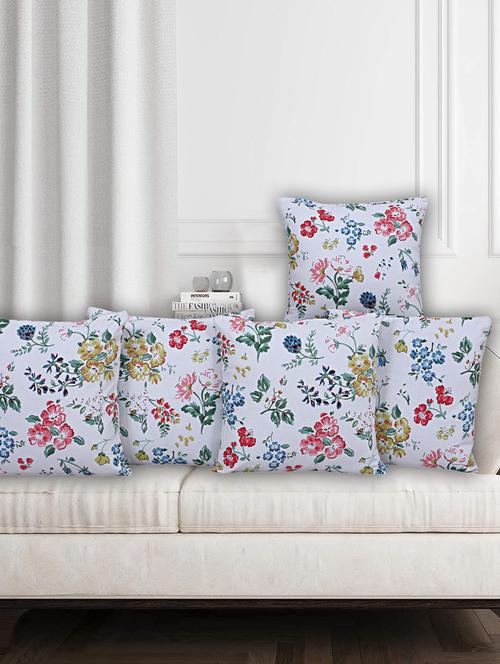 texstylers rversible assorted thick cotton  block printed 16x16 inches jaipuri print cushion cover(pack of 5) - 18138415 - Very Small Image - 1