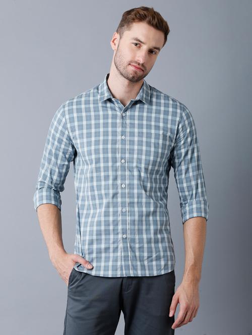 grey checkered formal shirt - 18138432 - Very Small Image - 1