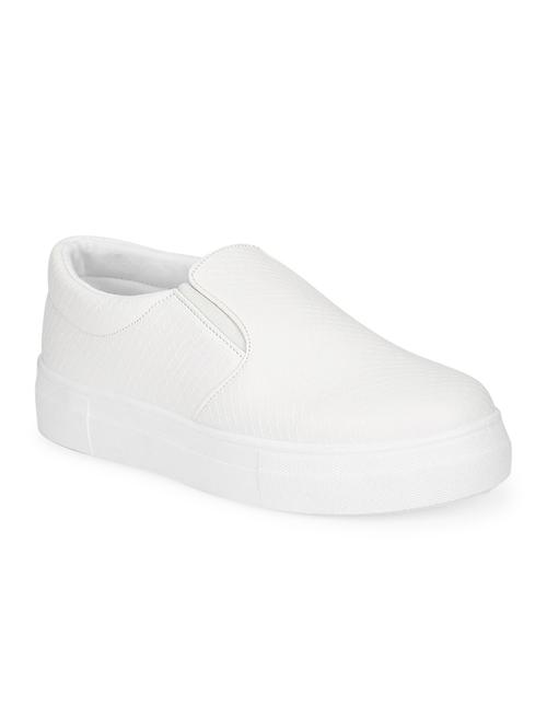 white pu slip on loafers - 18141047 - Very Small Image - 1