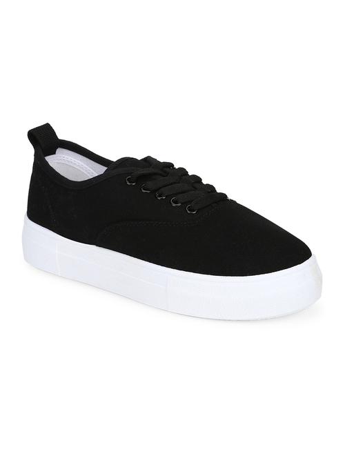black canvas laceup casual shoes - 18141050 - Very Small Image - 1