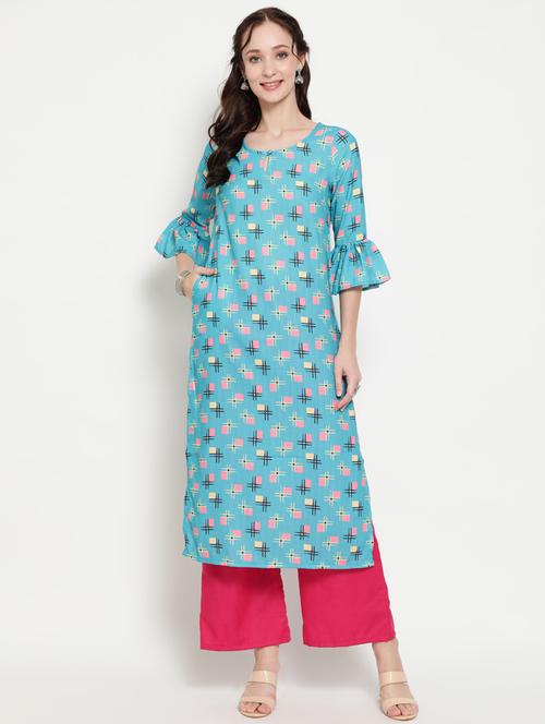 women's straight kurta - 18141424 - Very Small Image - 1