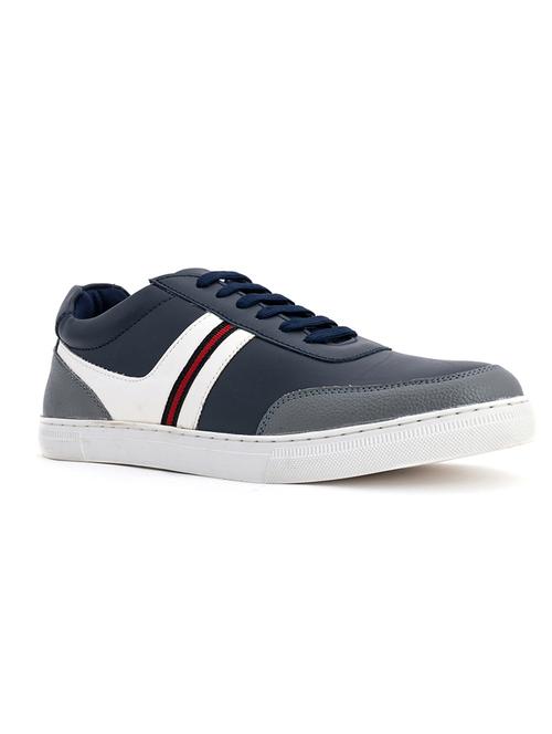 navy synthetic lace up sneakers - 18143536 - Very Small Image - 1